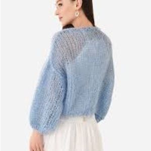 Maiami Baby Blue Crop Bomber XS